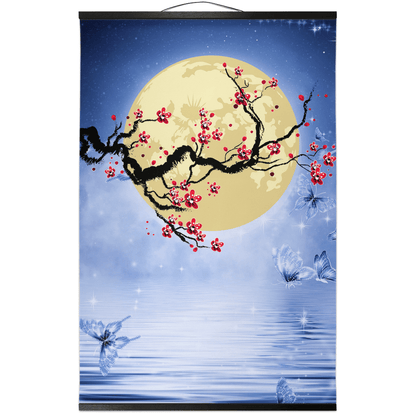 Hanami In The Sakura Twilight Hanging Canvas Scroll