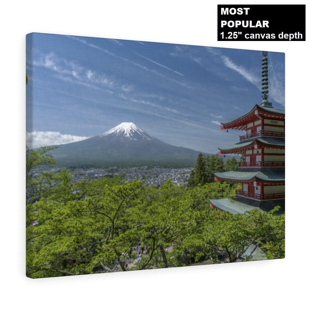 Mt Fuji Lush Summer (Premium Canvas Art w/ 1.25" Depth Frame Ready To Hang)