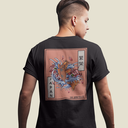 Japanese Prosperous Koi Unisex Tee (Back Print)